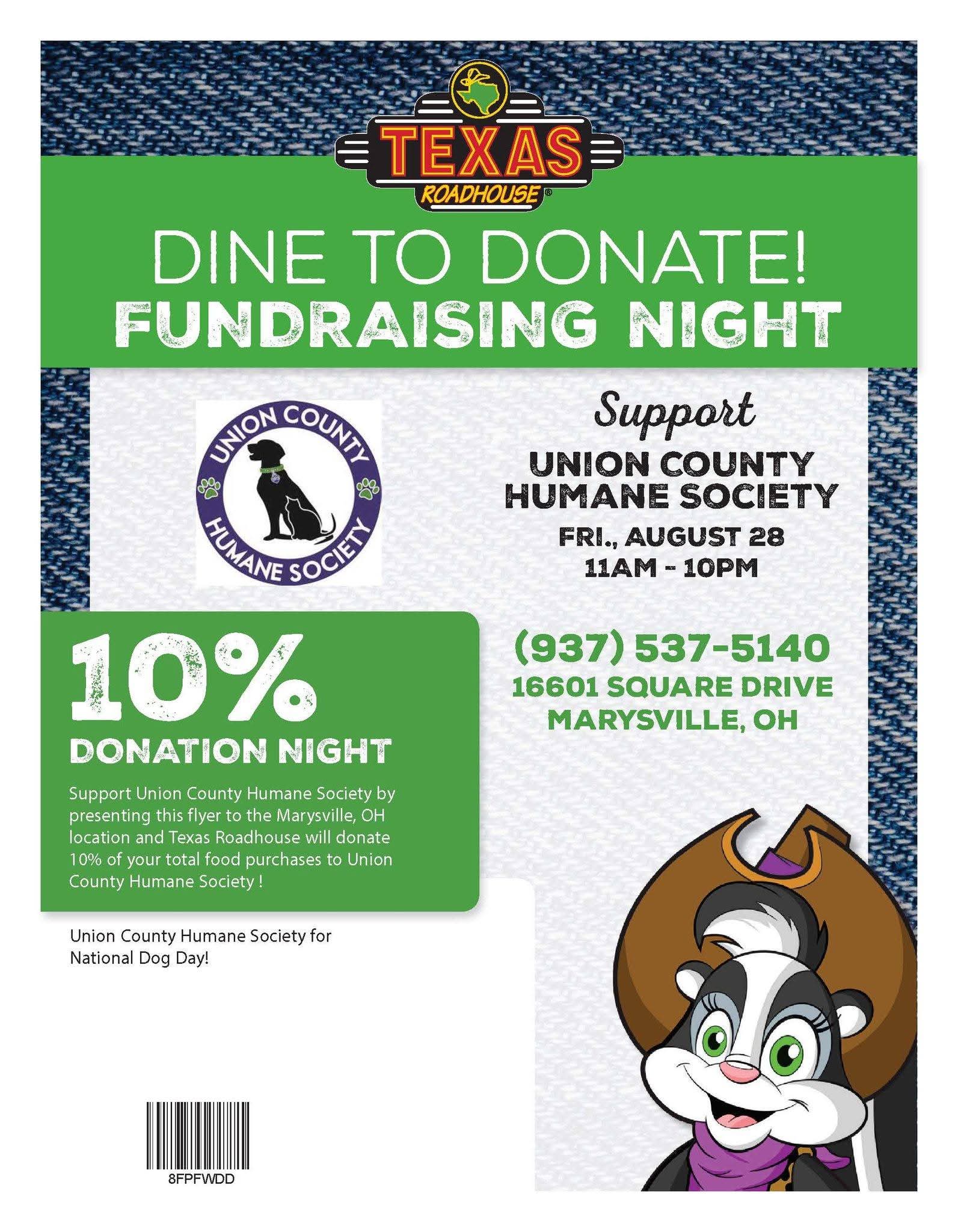 Dine to donate fundraising night!